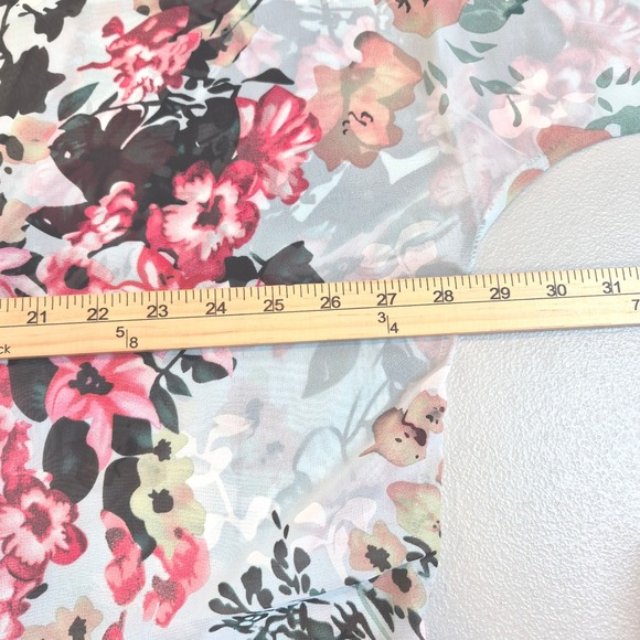 Womens Mint Blue Floral Print Sheer Kimono Lightweight Boho Festival Beachy - Picture 7 of 8